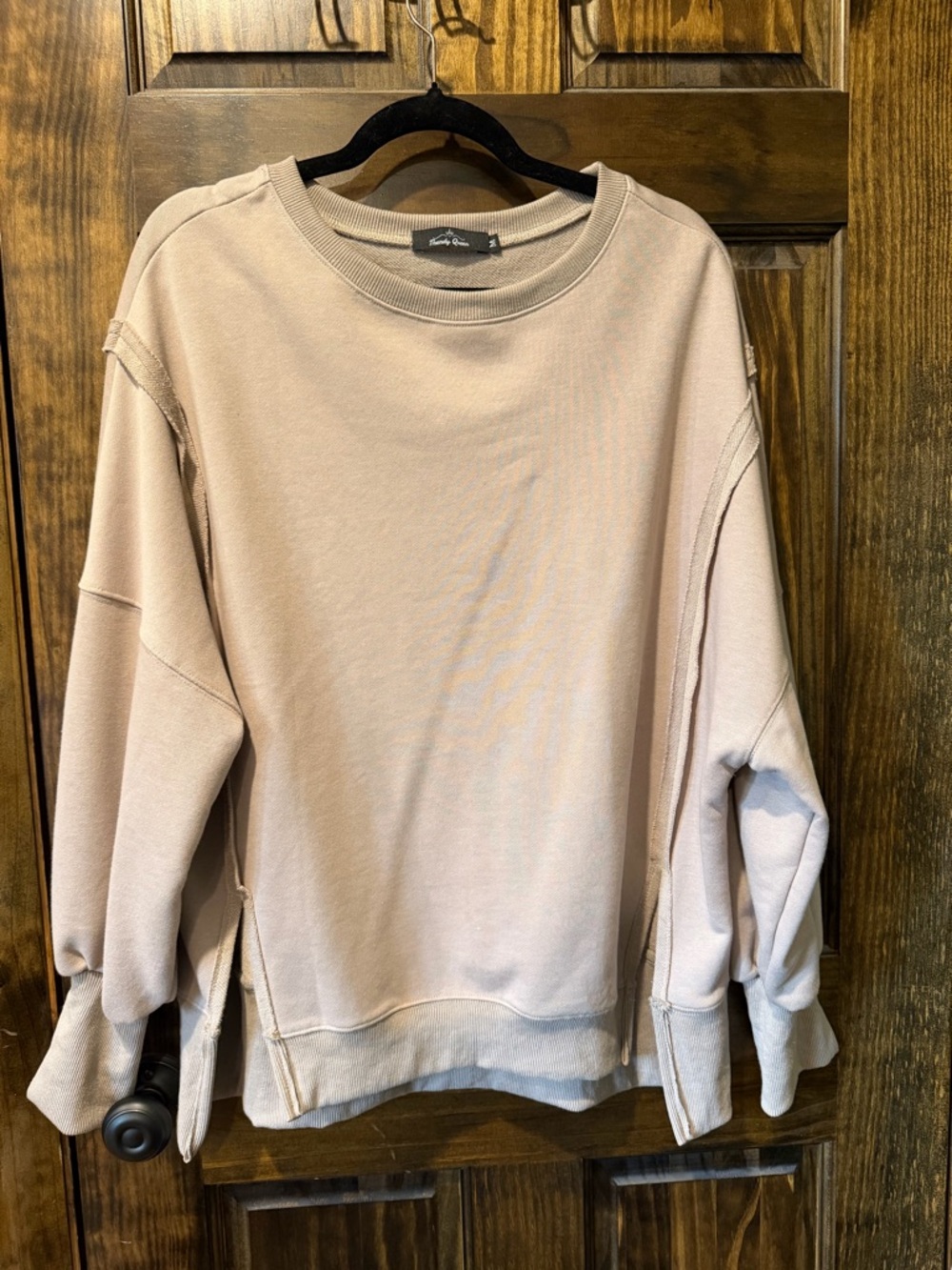 Women's Crewneck Sweatshirt in Light Beige - Relaxed Fit